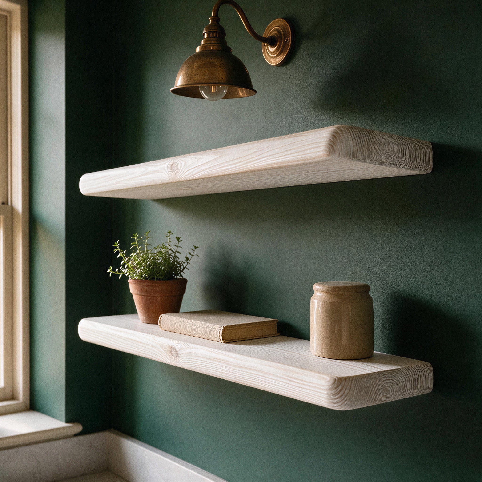 Farmhouse White Pine Floating Shelf - view 3