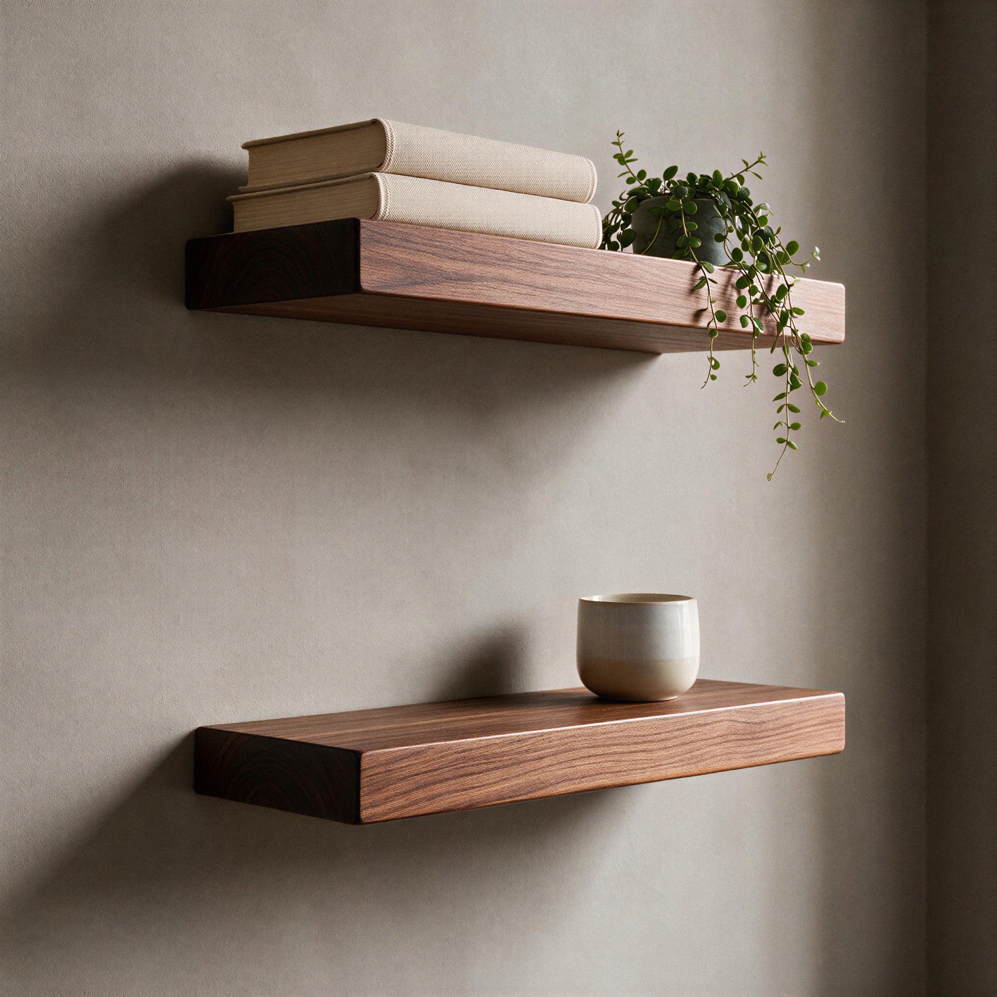 Contemporary Style Dark Pine Floating Shelf