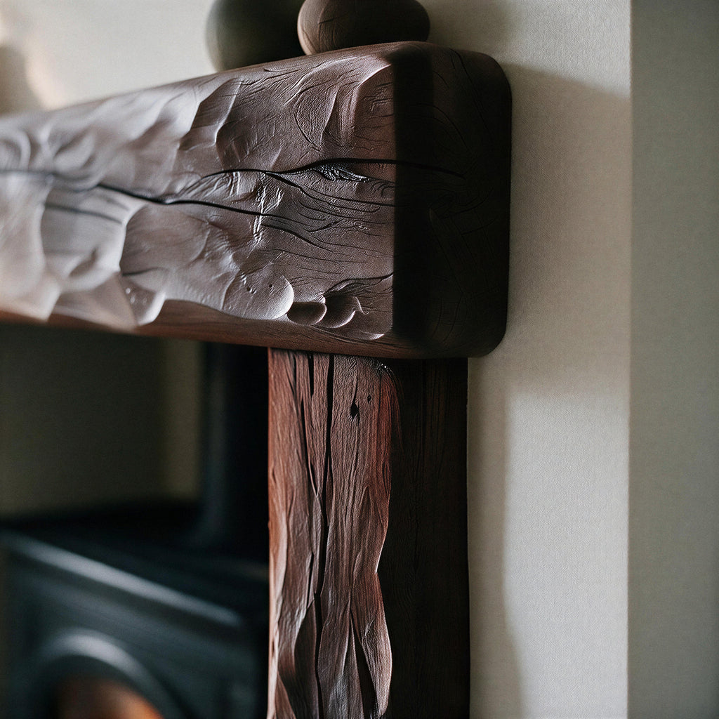 Rustic Dark Oak Fireplace Surround - view 2
