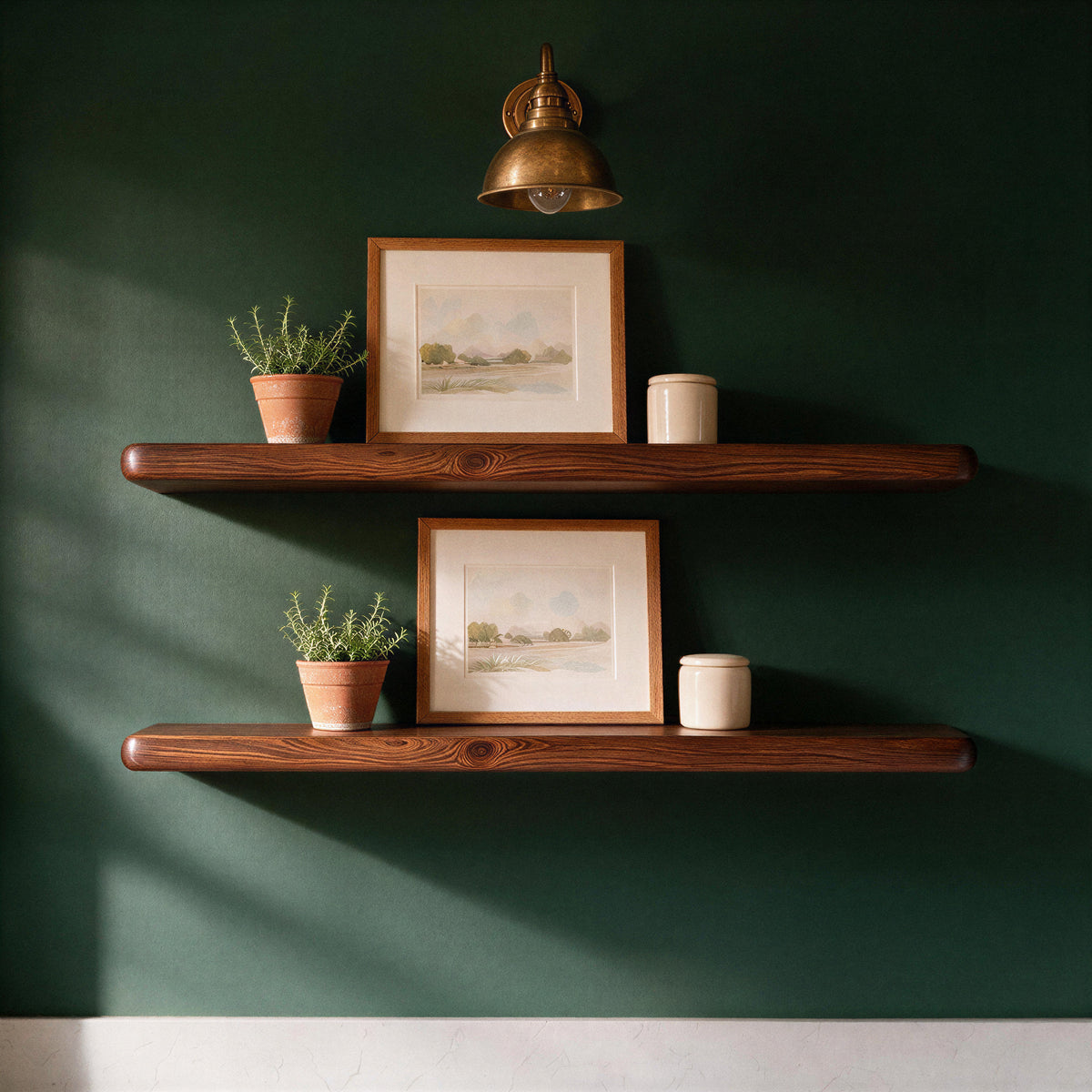 Farmhouse Dark Pine Floating Shelf - view 2