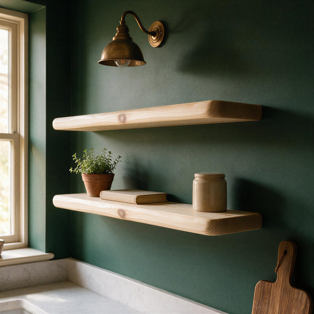 Farmhouse Natural Pine Floating Shelf - view 5