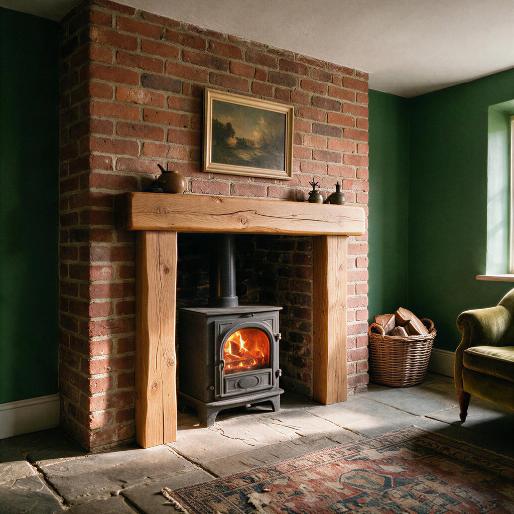 Farmhouse Warm Oak Fireplace Surround - view 1
