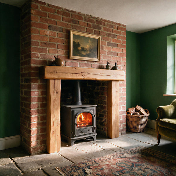 Farmhouse Warm Oak Fireplace Surround - view 1
