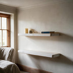 Country Cottage Style White Pine Floating Shelf