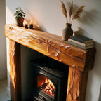 Rustic Warm Oak Fireplace Surround - view 4