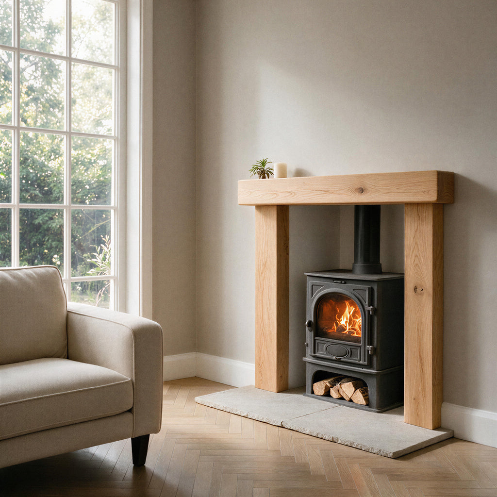 Country Cottage Natural Oak Fireplace Surround - view 1