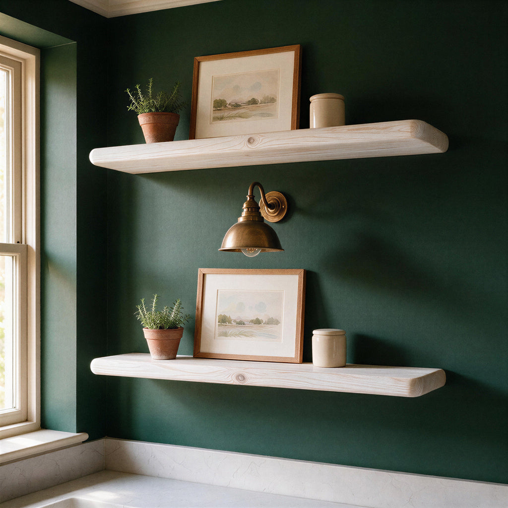Farmhouse White Pine Floating Shelf - view 2
