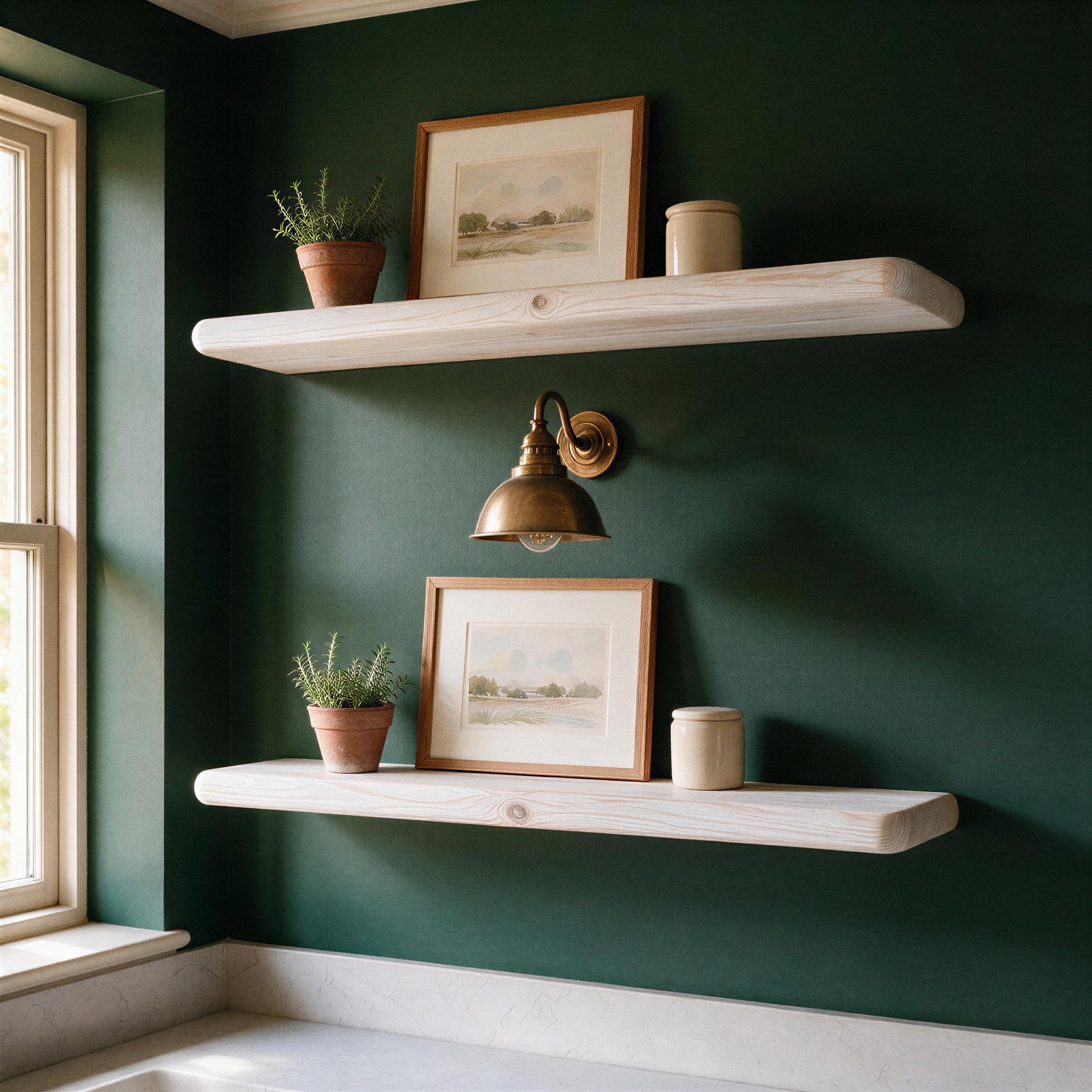Farmhouse White Pine Floating Shelf - view 2