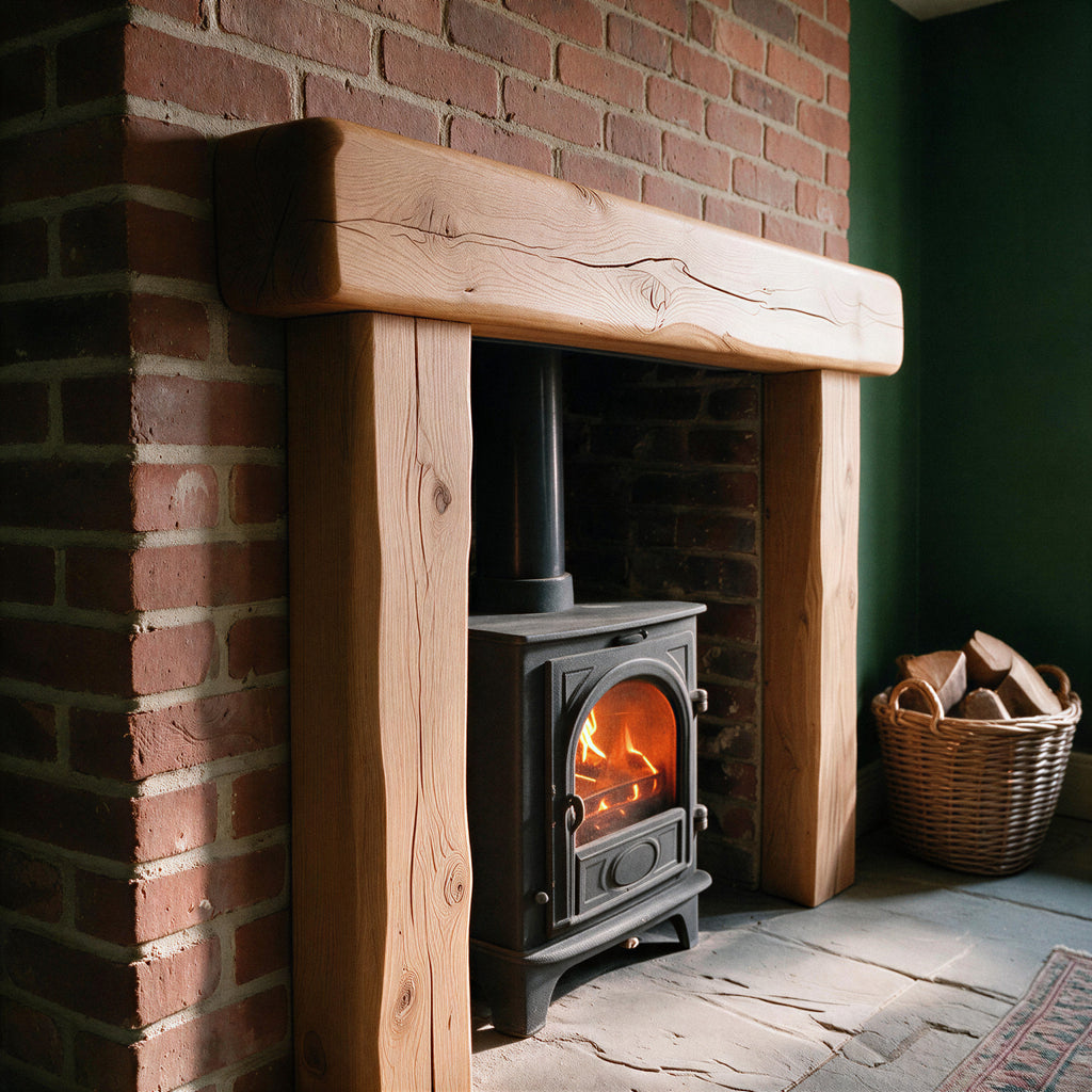 Farmhouse Warm Oak Fireplace Surround - view 2