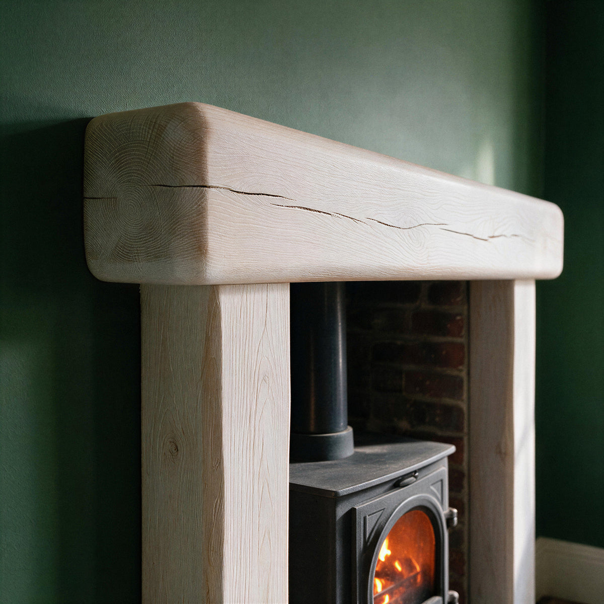 Farmhouse Limed Oak Fireplace Surround - view 3