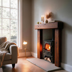 Country Cottage Dark Oak Fireplace Surround - jamb to mantel joinery detail
