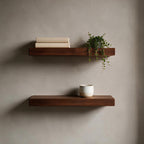 Contemporary Style Dark Pine Floating Shelf