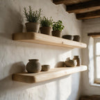 Rustic Style Natural Pine Floating Shelf