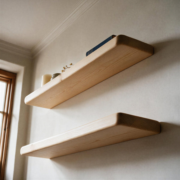 Country Cottage Style Natural Pine Floating Shelf