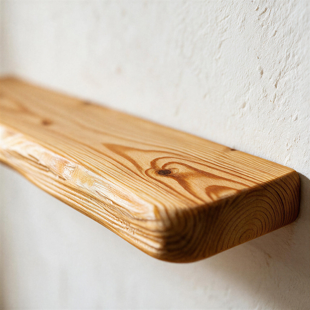 Rustic Style Warm Pine Floating Shelf