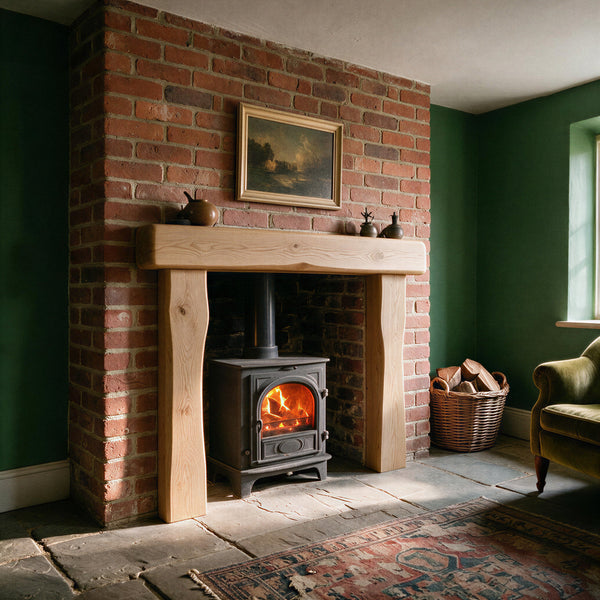 Farmhouse Natural Oak Fireplace Surround - view 1