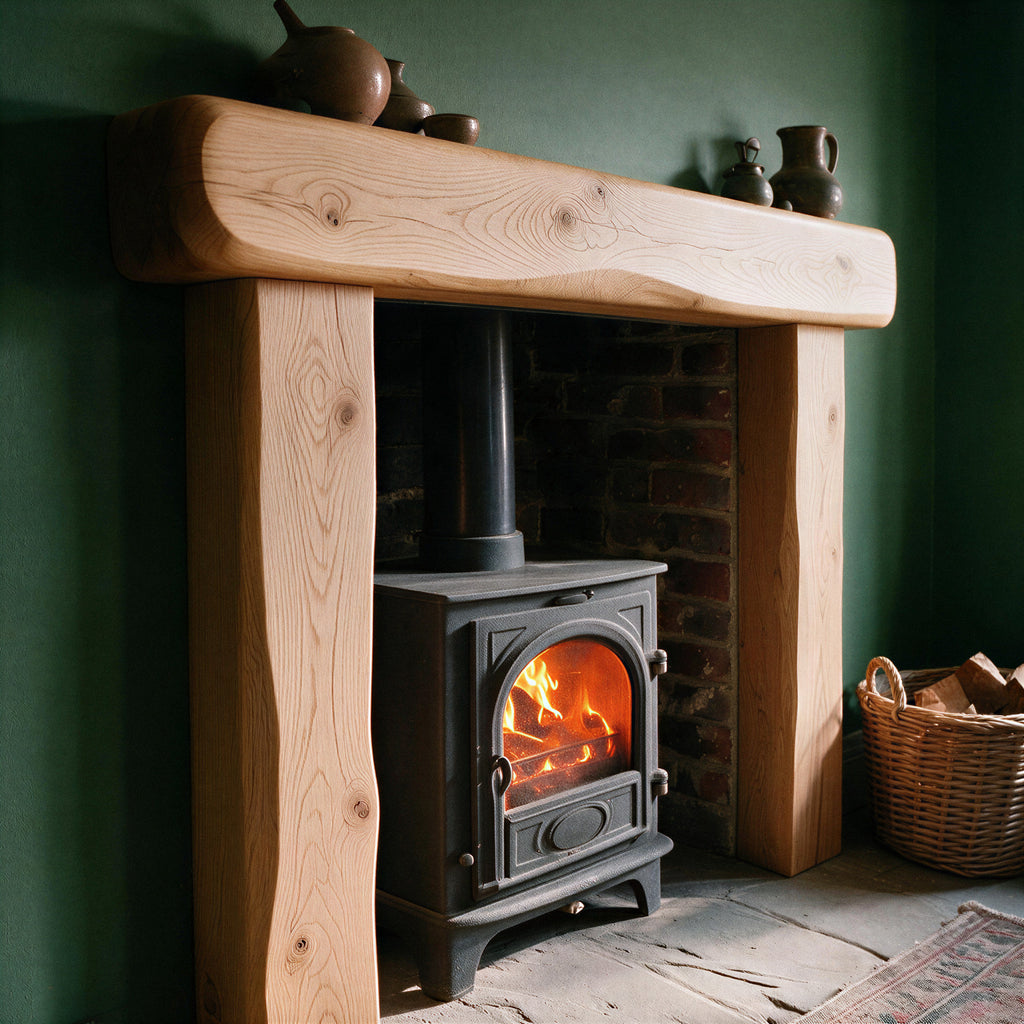 Farmhouse Natural Oak Fireplace Surround - view 2