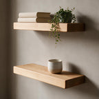 Contemporary Style Natural Pine Floating Shelf