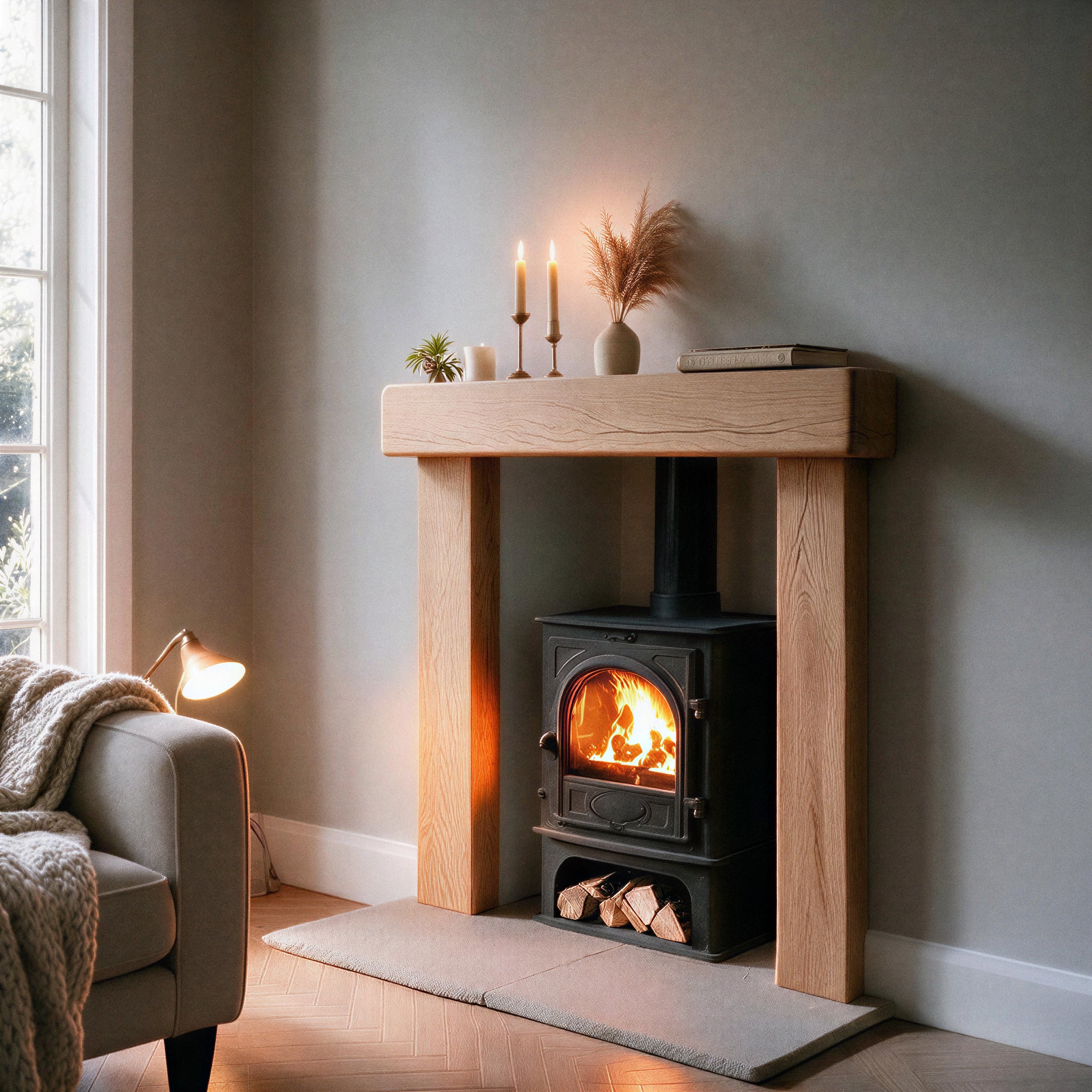 Country Cottage Natural Oak Fireplace Surround - view 4
