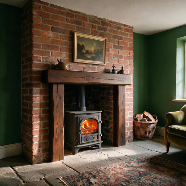 Farmhouse Dark Oak Fireplace Surround - view 1