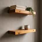 Contemporary Style Warm Pine Floating Shelf