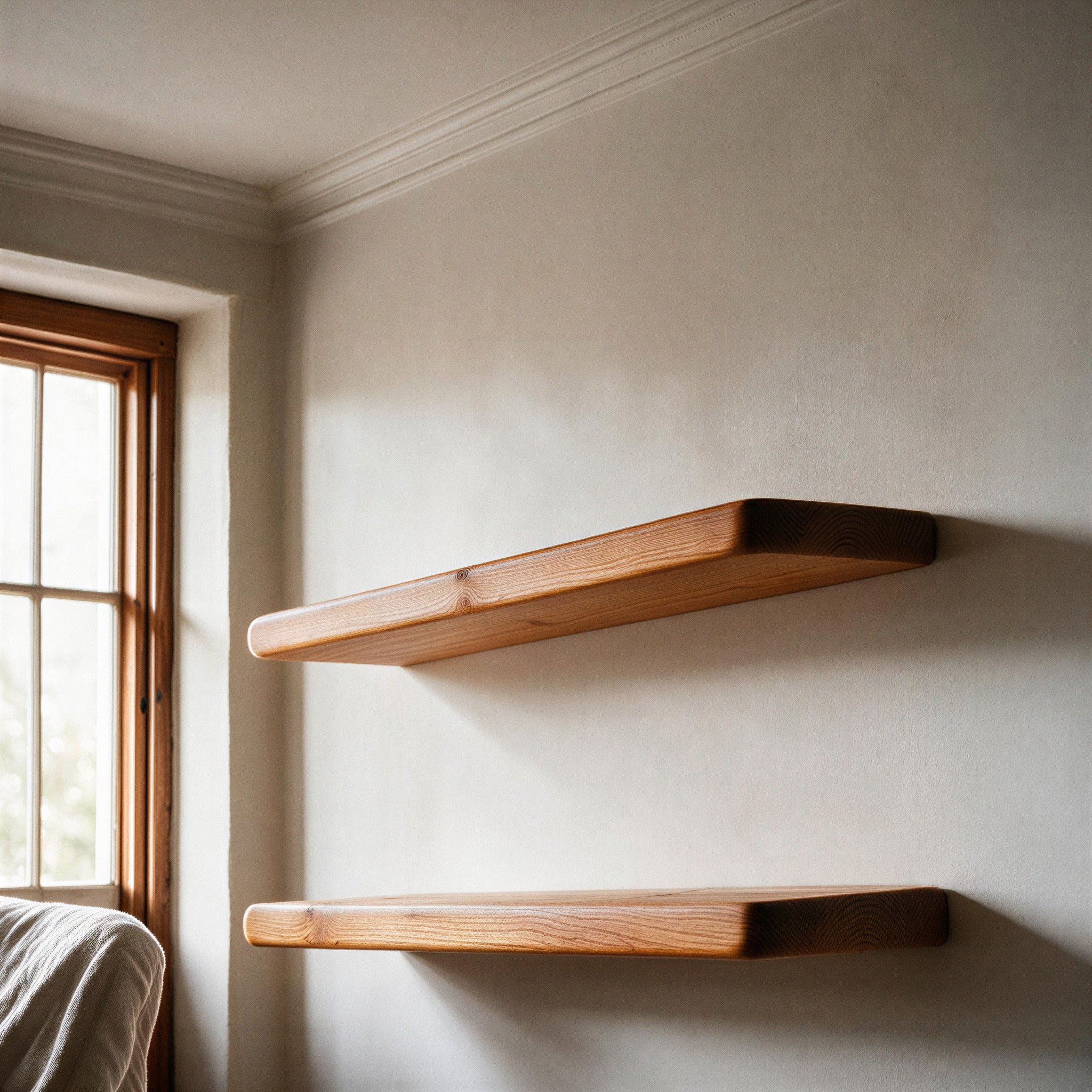Country Cottage Style Warm Pine Floating Shelf