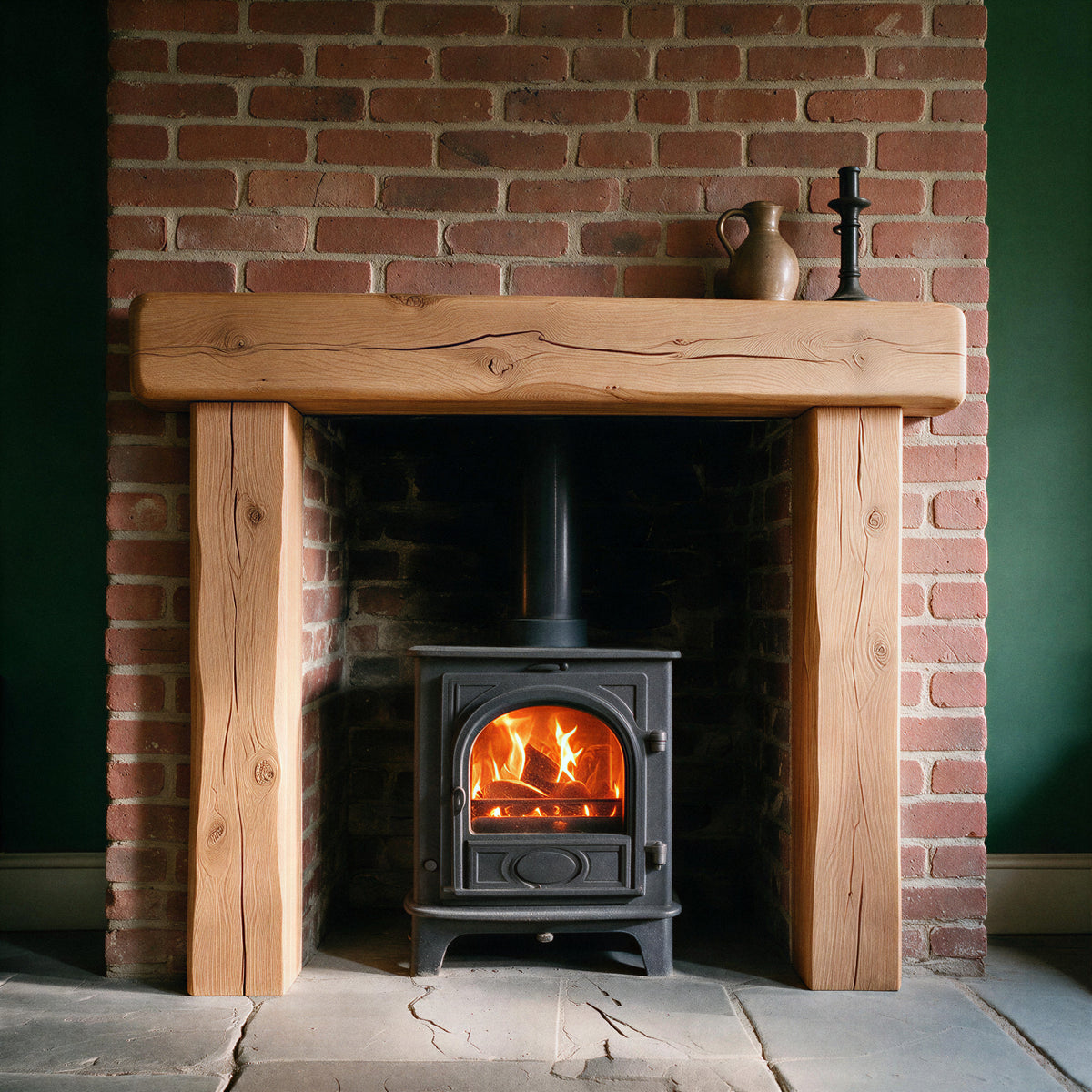 Farmhouse Natural Oak Fireplace Surround - view 5