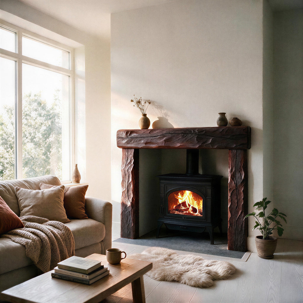 Rustic Dark Oak Fireplace Surround - view 4