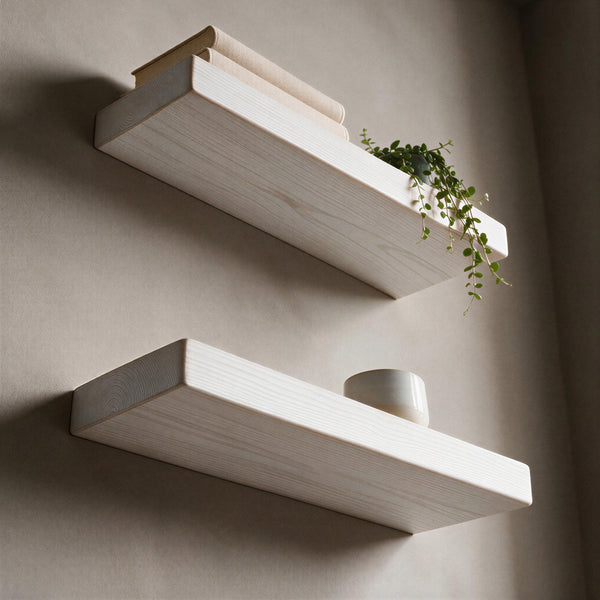 Contemporary Style White Pine Floating Shelf