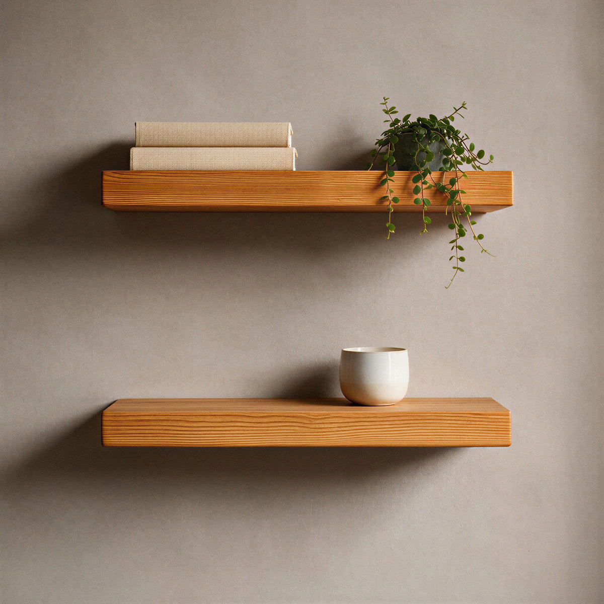 Contemporary Style Warm Pine Floating Shelf