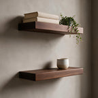 Contemporary Style Dark Pine Floating Shelf