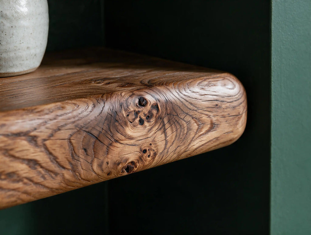 Farmhouse Style Dark Oak Alcove Shelves