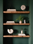Farmhouse Style Dark Oak Alcove Shelves