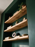 Farmhouse Style Natural Oak Alcove Shelves