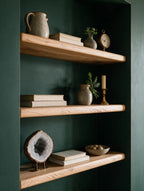 Farmhouse Style Natural Oak Alcove Shelves