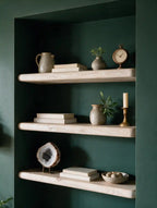 Farmhouse Style White Oak Alcove Shelves