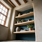 Rustic Style Natural Oak Alcove Shelves