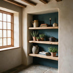 Rustic Style Natural Oak Alcove Shelves