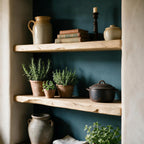 Rustic Style Natural Oak Alcove Shelves