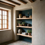 Rustic Style Natural Oak Alcove Shelves