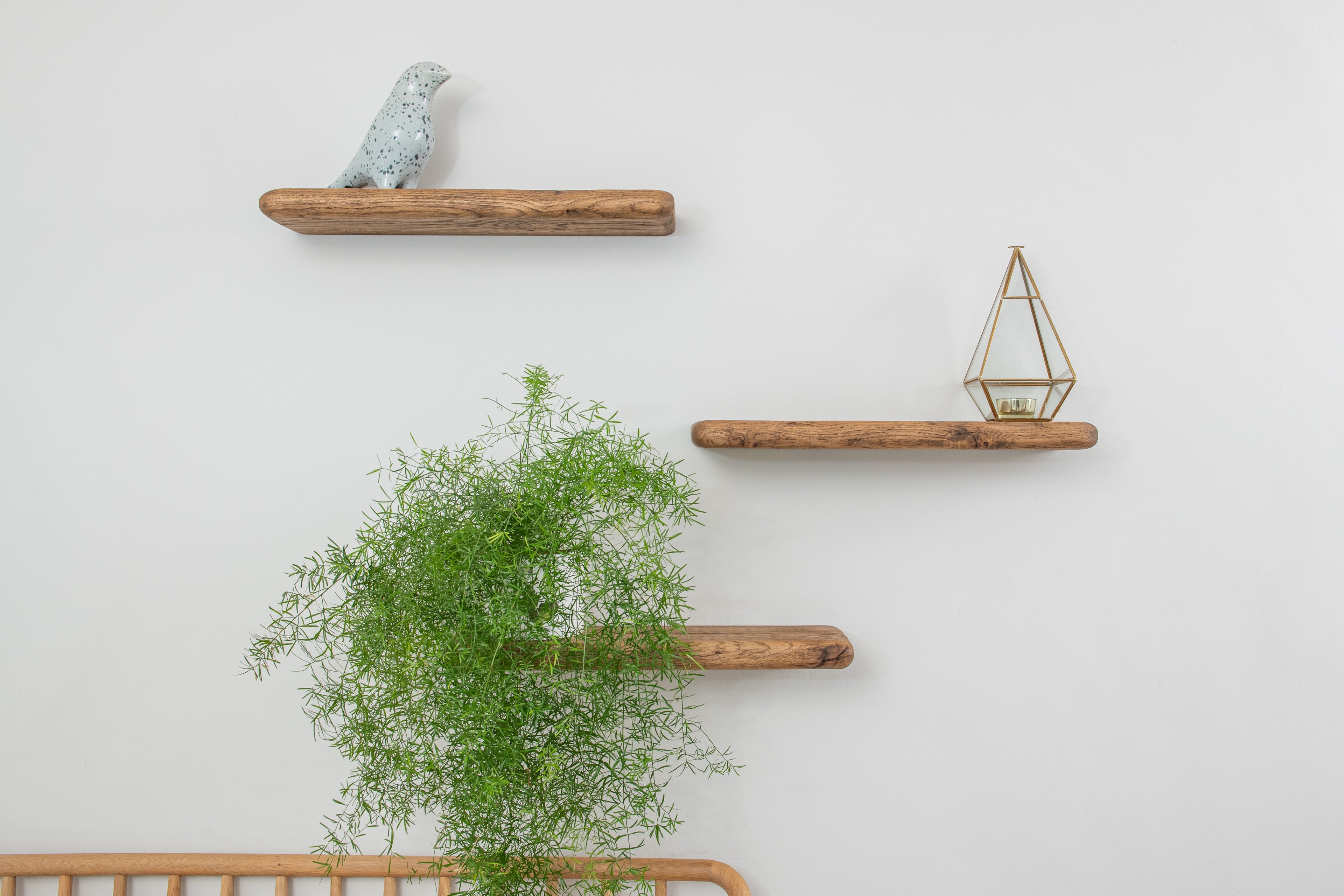 Air-dried Farmhouse Oak Floating Shelf 14 x 3.5cm