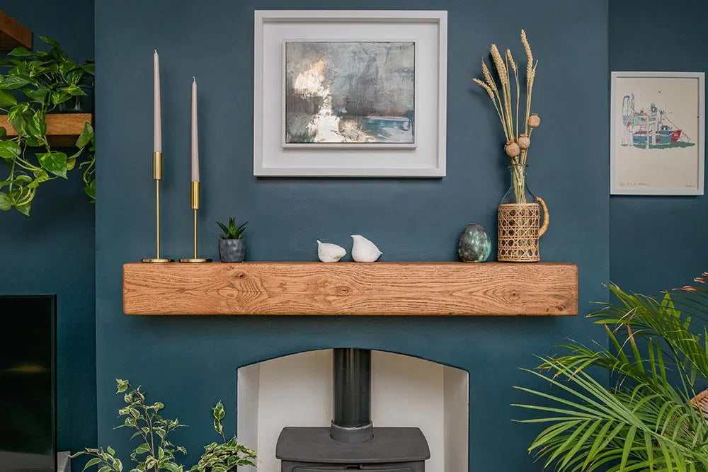 Country Cottage Style Dark Oak Fireplace Beam