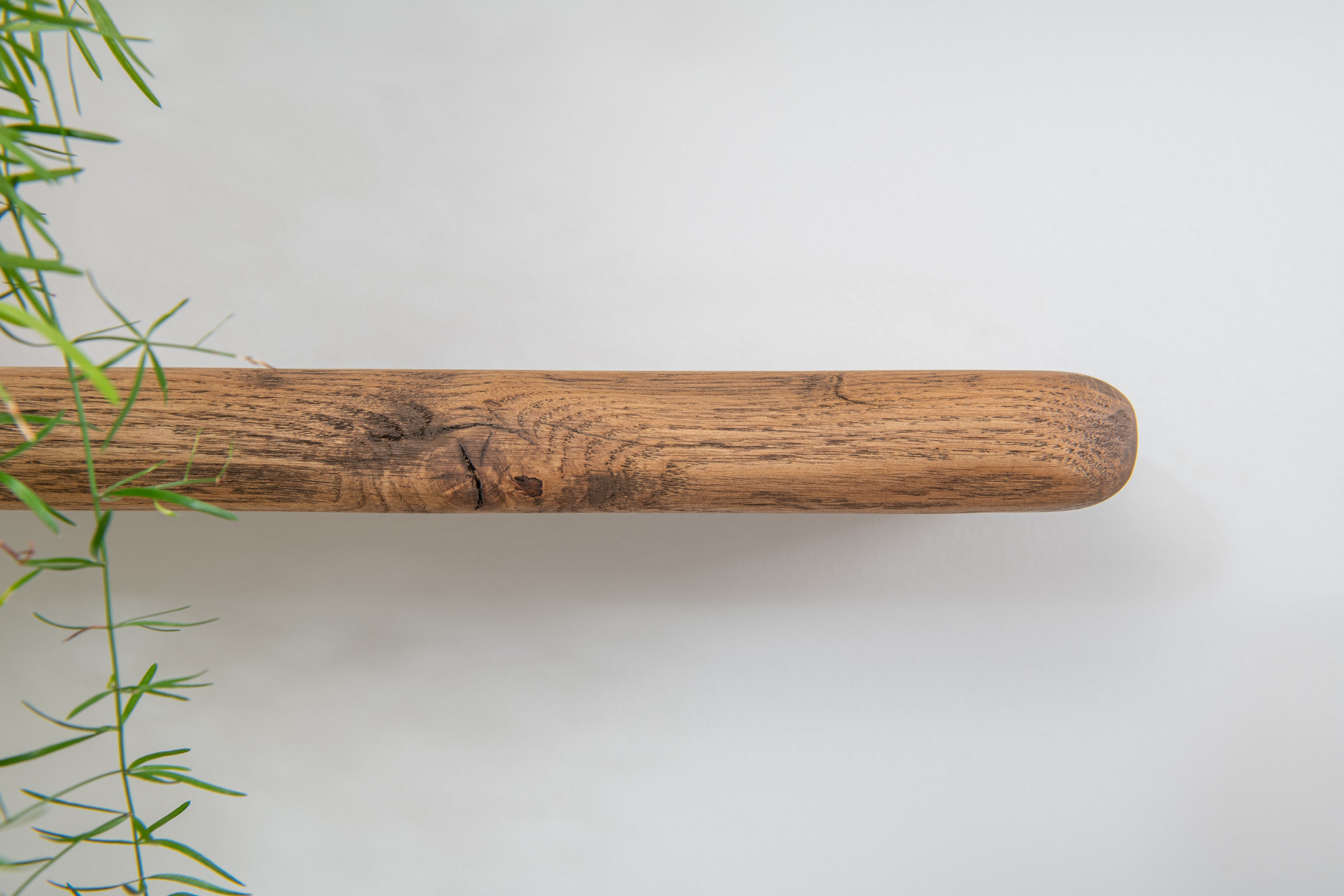 Farmhouse dark air-dried oak shelves