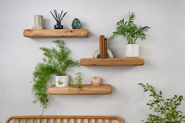 Farmhouse Style White Oak Floating Shelves