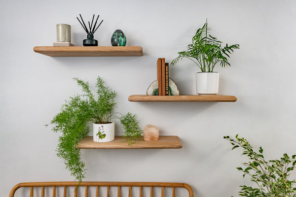 Thin Farmhouse – White Oak Floating Shelves