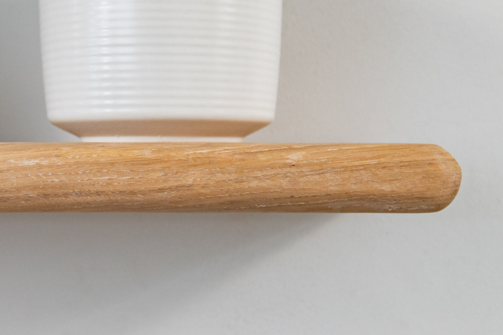 Thin Farmhouse – White Oak Shelves For Plasterboard Walls