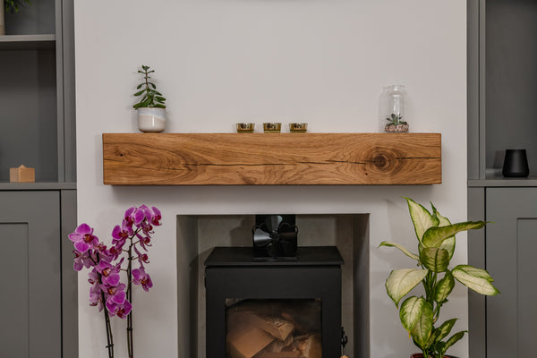 Modern Oak Fireplace Mantel