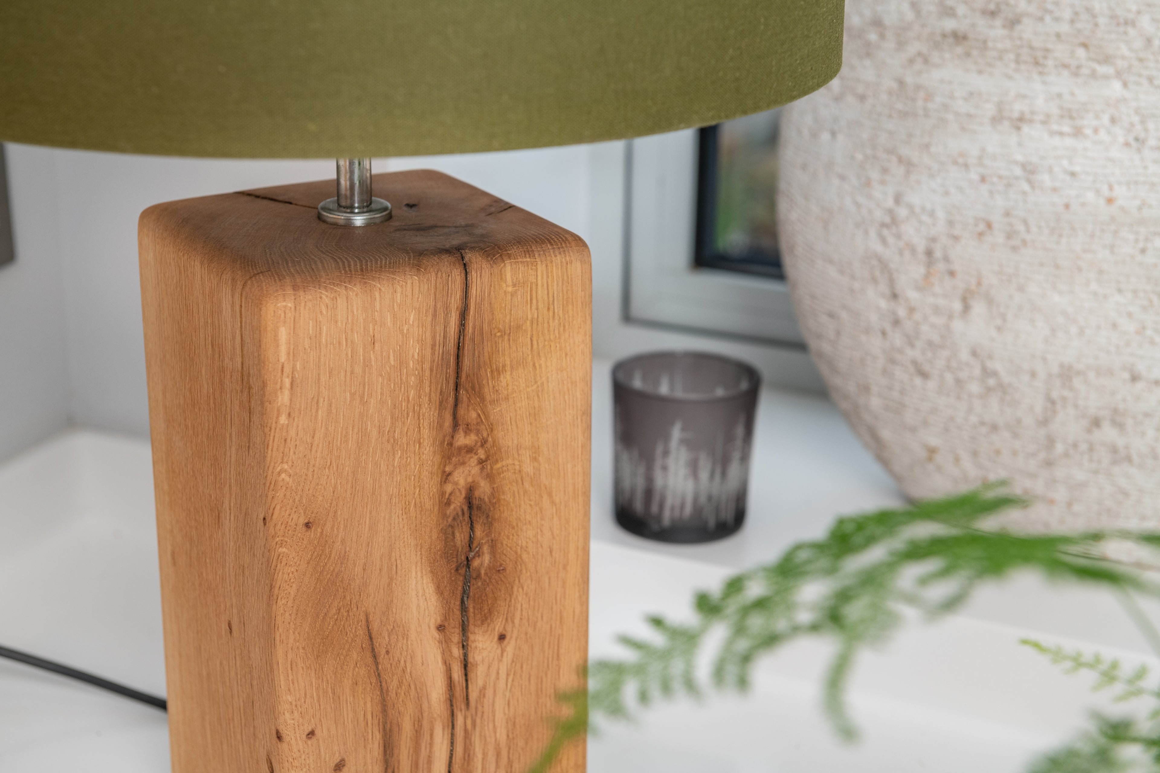 Oak Country cottage Style Lamp (shade not included)