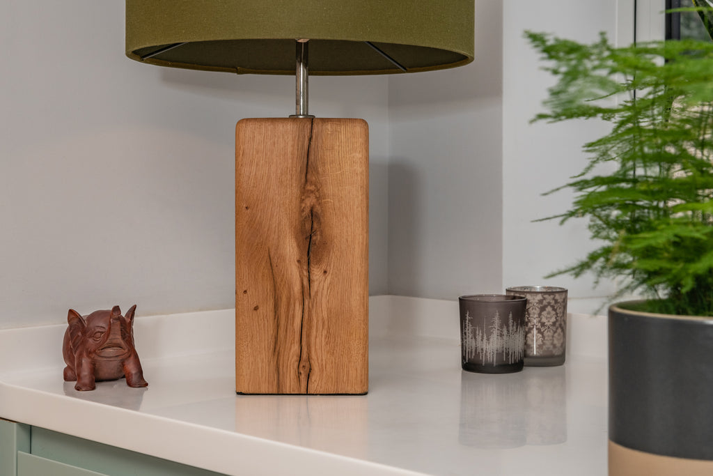 Oak Country cottage Style Lamp (shade not included)