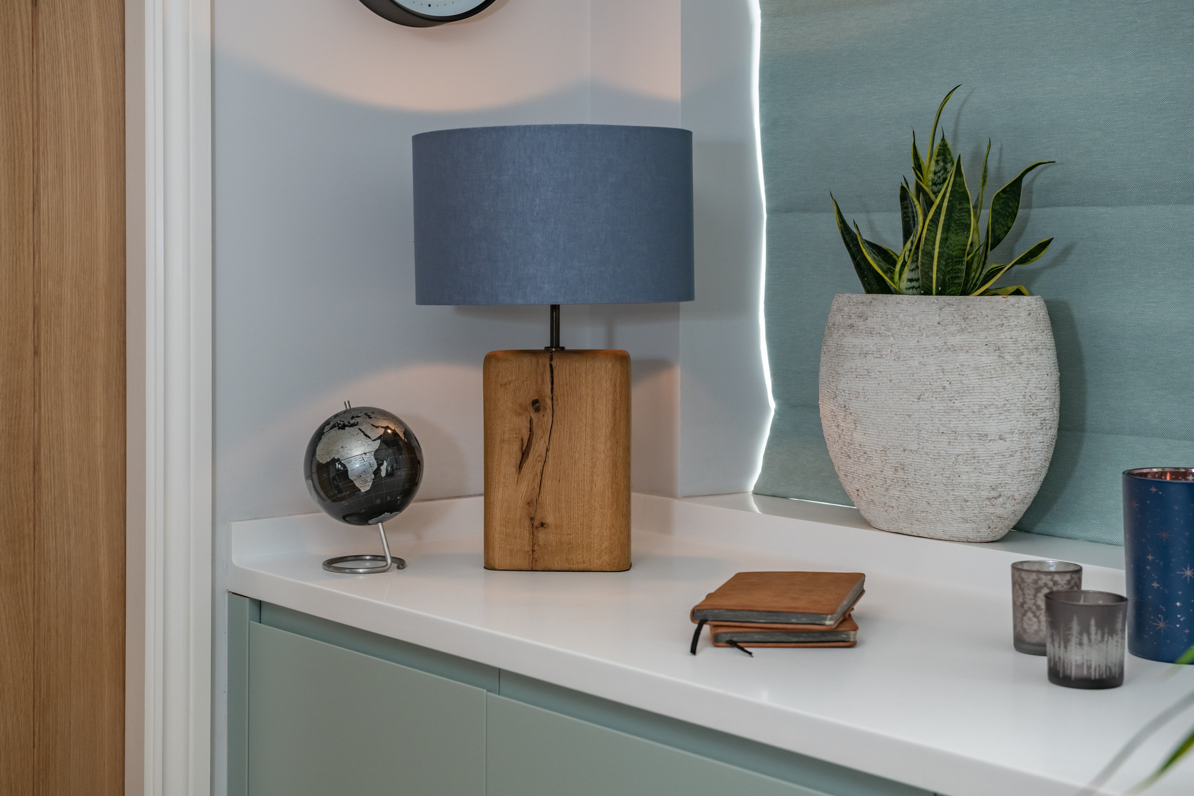 Oak Farmhouse Style Lamp (shade not included)